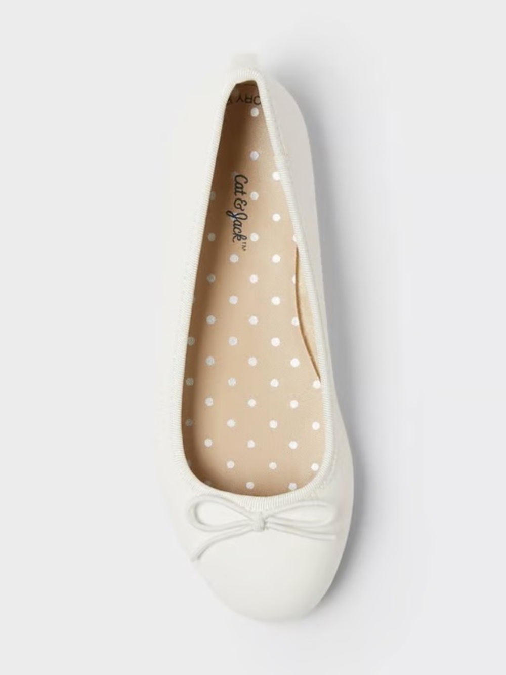 Cat & Jack Cream Ballet Flats with Bow